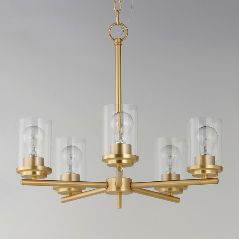 Maxim Lighting Corona 5 Light Single-Tier Chandelier, Satin Brass