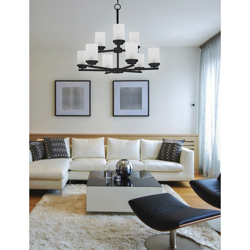 Maxim Lighting Corona Chandelier, Black/Frosted