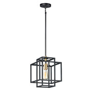 Maxim Lighting Liner Single Pendant, Black/Satin Brass