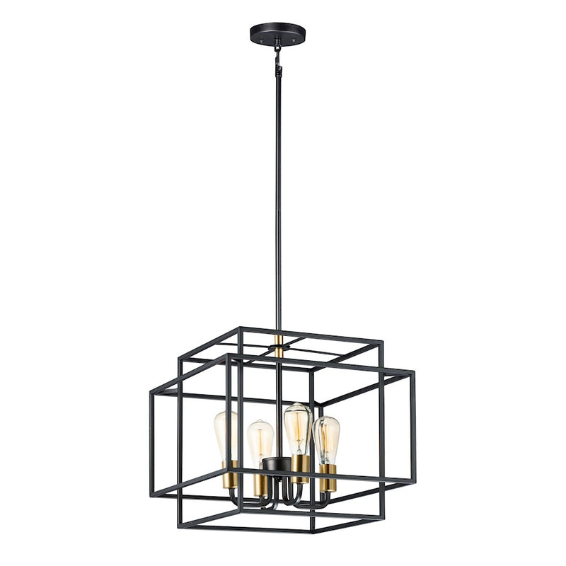 Maxim Lighting Liner 4-Light Pendant, Black/Satin Brass