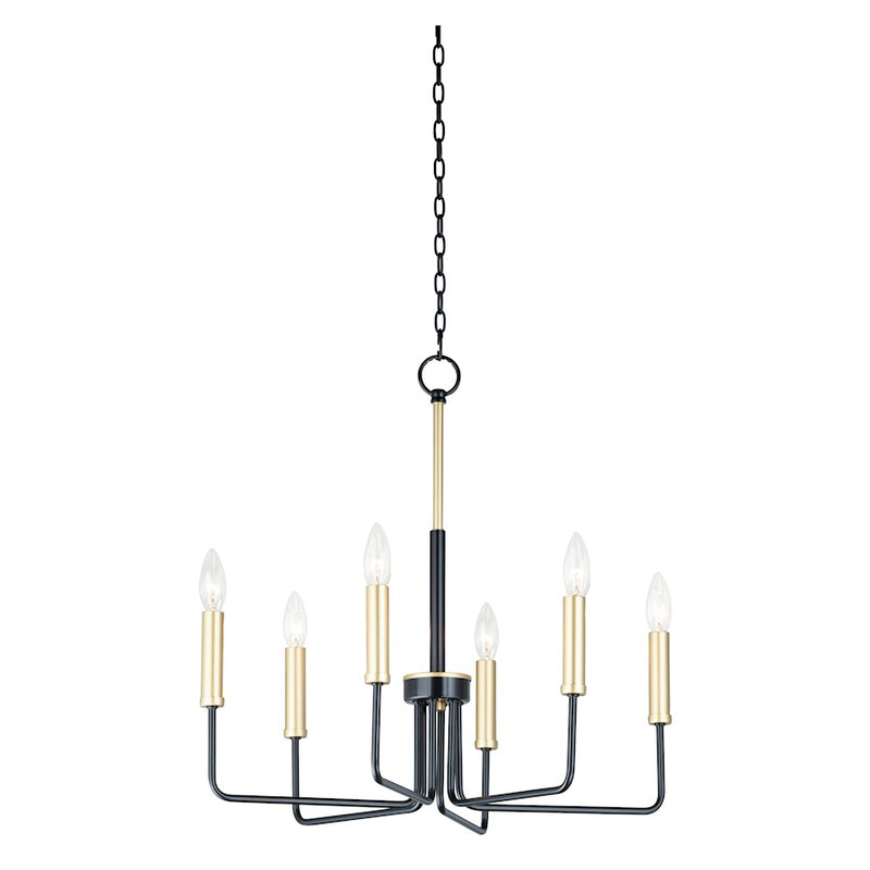 Maxim Lighting Sullivan 6-Light Chandelier, Black/Gold