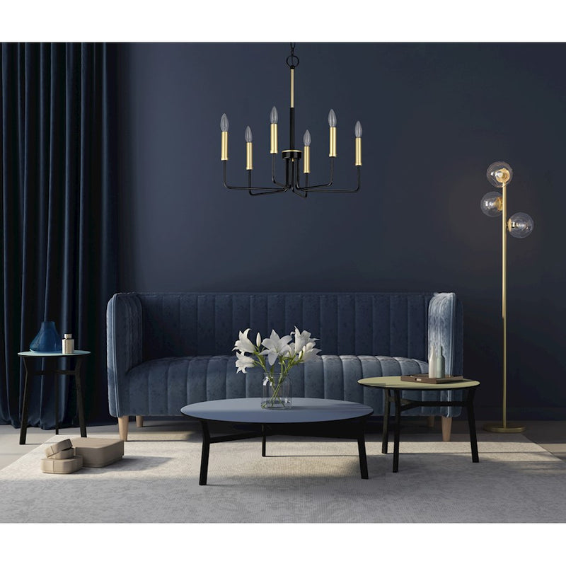 Maxim Lighting Sullivan 6-Light Chandelier, Black/Gold