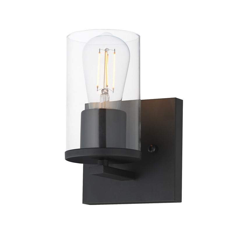 Maxim Lighting Lateral 1 Light 7.75" Wall Sconce, Black/Clear