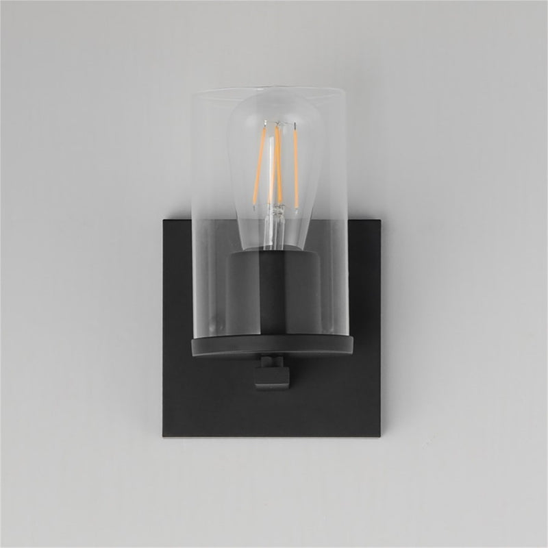 Maxim Lighting Lateral 1 Light 7.75" Wall Sconce, Black/Clear