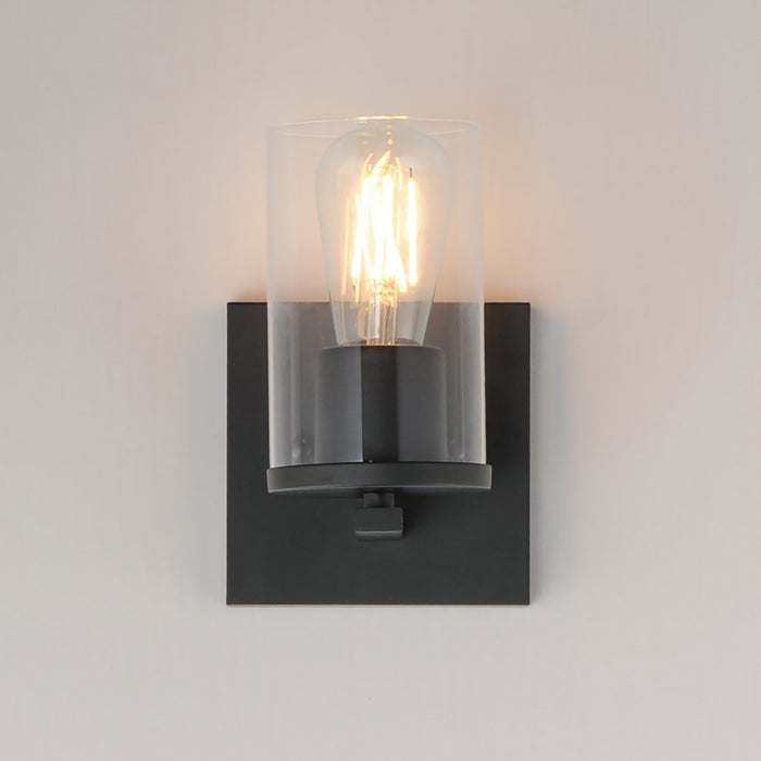 Maxim Lighting Lateral 1 Light 7.75" Wall Sconce, Black/Clear