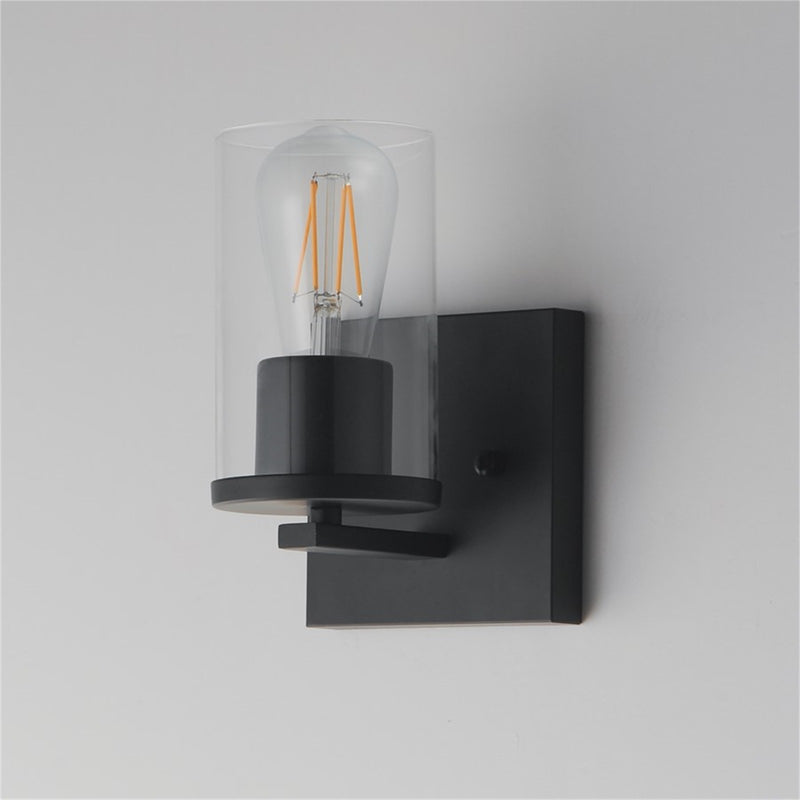 Maxim Lighting Lateral 1 Light 7.75" Wall Sconce, Black/Clear