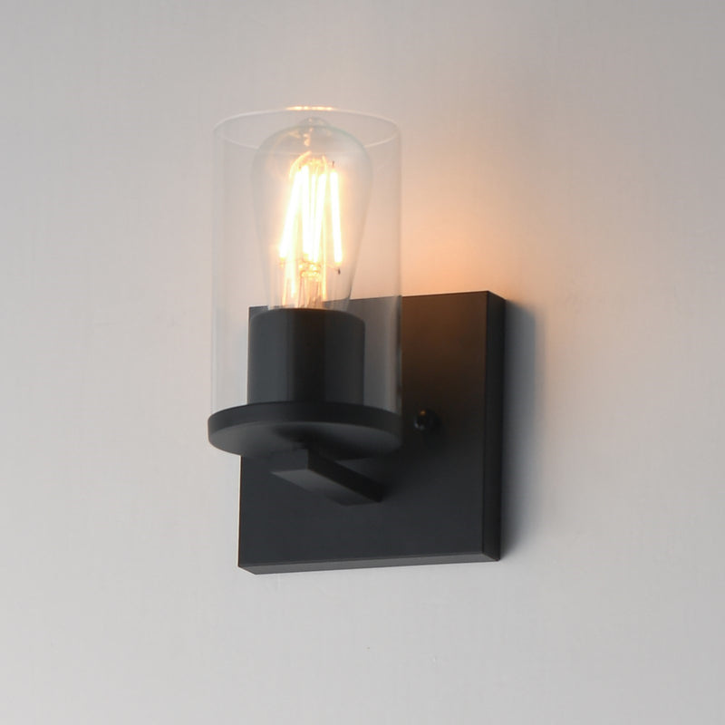 Maxim Lighting Lateral 1 Light 7.75" Wall Sconce, Black/Clear