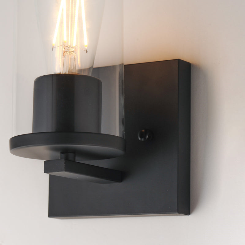 Maxim Lighting Lateral 1 Light 7.75" Wall Sconce, Black/Clear