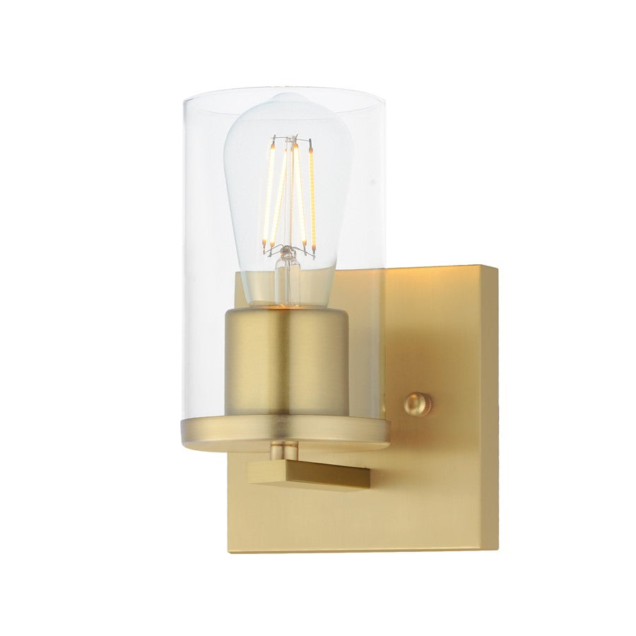 Maxim Lighting Lateral 1 Light 7.75" Wall Sconce, Satin Brass/Clear - 10281CLSBR