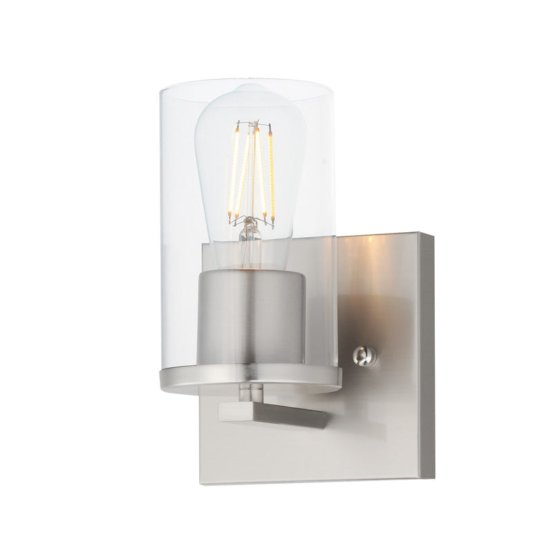 Maxim Lighting Lateral 1 Light 7.75" Wall Sconce, Satin Nickel/Clear