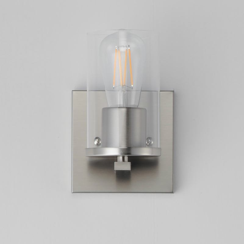 Maxim Lighting Lateral 1 Light 7.75" Wall Sconce, Satin Nickel/Clear