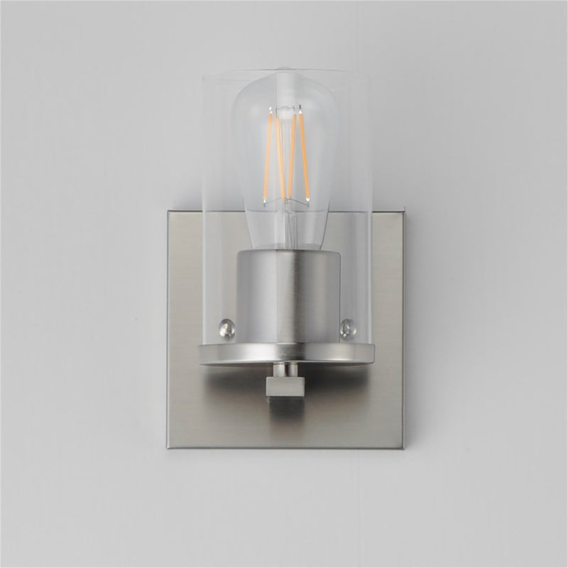 Maxim Lighting Lateral 1 Light 7.75" Wall Sconce, Satin Nickel/Clear