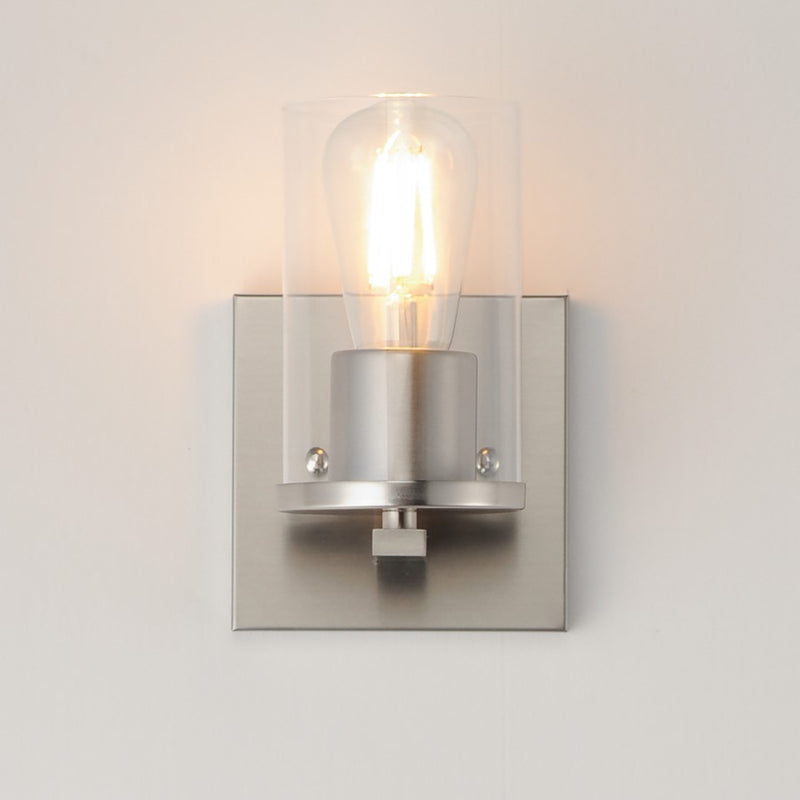 Maxim Lighting Lateral 1 Light 7.75" Wall Sconce, Satin Nickel/Clear