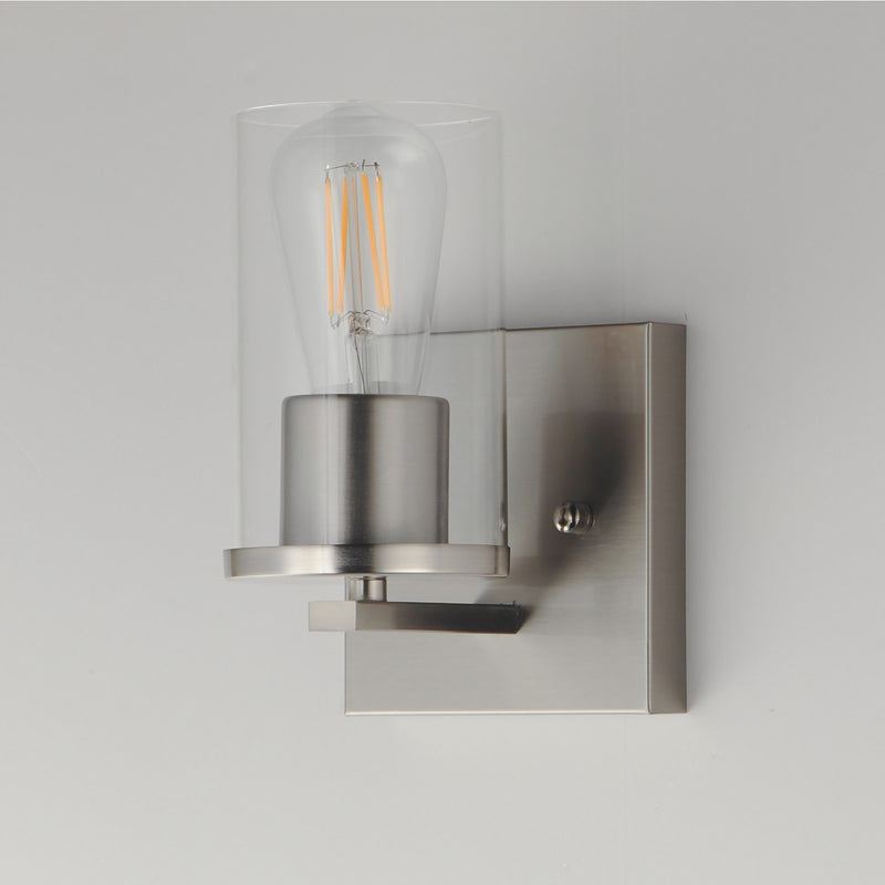 Maxim Lighting Lateral 1 Light 7.75" Wall Sconce, Satin Nickel/Clear