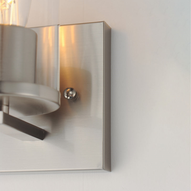 Maxim Lighting Lateral 1 Light 7.75" Wall Sconce, Satin Nickel/Clear