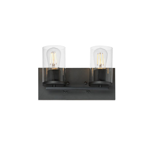 Maxim Lighting Lateral 2 Light 7.75" Bath Vanity, Black/Clear - 10282CLBK