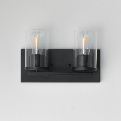 Maxim Lighting Lateral 2 Light 7.75" Bath Vanity, Black/Clear