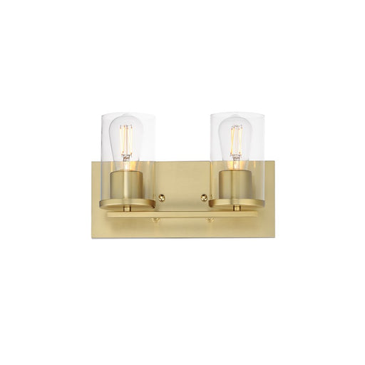 Maxim Lighting Lateral 2 Light 7.75" Bath Vanity, Satin Brass/Clear - 10282CLSBR