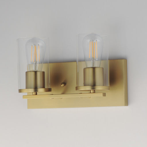 Maxim Lighting Lateral 2 Light 7.75" Bath Vanity, Satin Brass/Clear