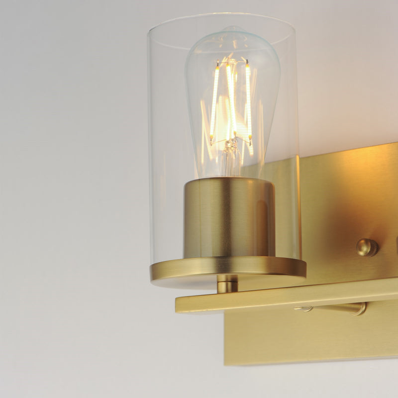 Maxim Lighting Lateral 2 Light 7.75" Bath Vanity, Satin Brass/Clear