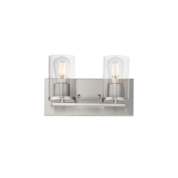 Maxim Lighting Lateral 2 Light 7.75" Bath Vanity, Satin Nickel/Clear - 10282CLSN