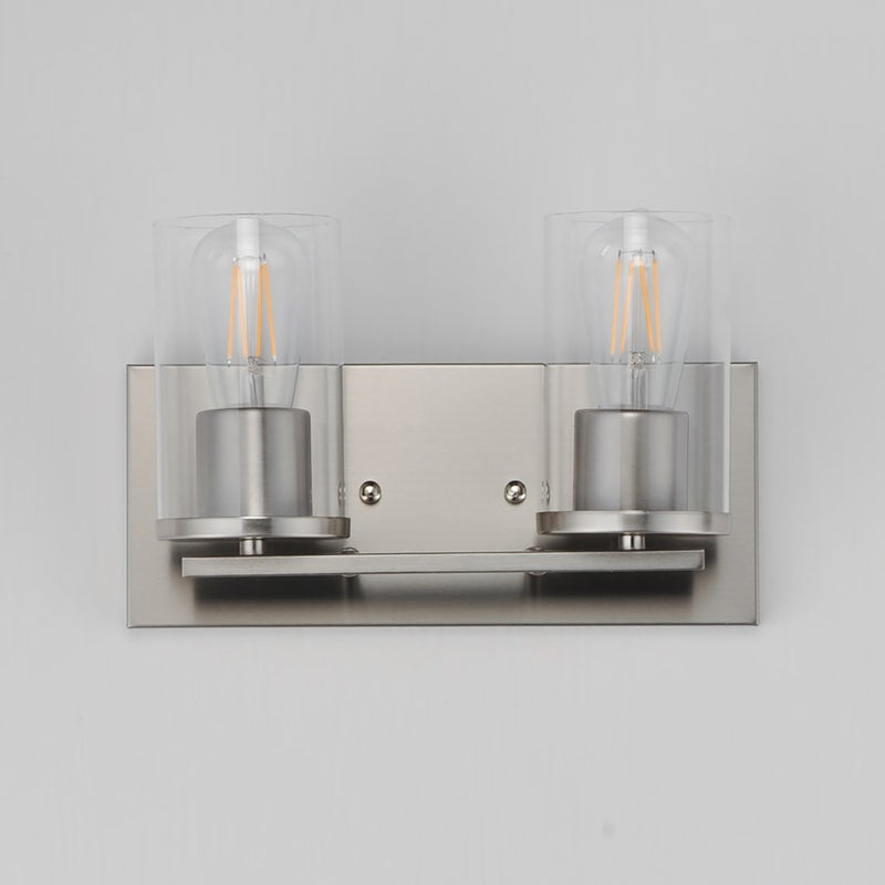 Maxim Lighting Lateral 2 Light 7.75" Bath Vanity, Satin Nickel/Clear
