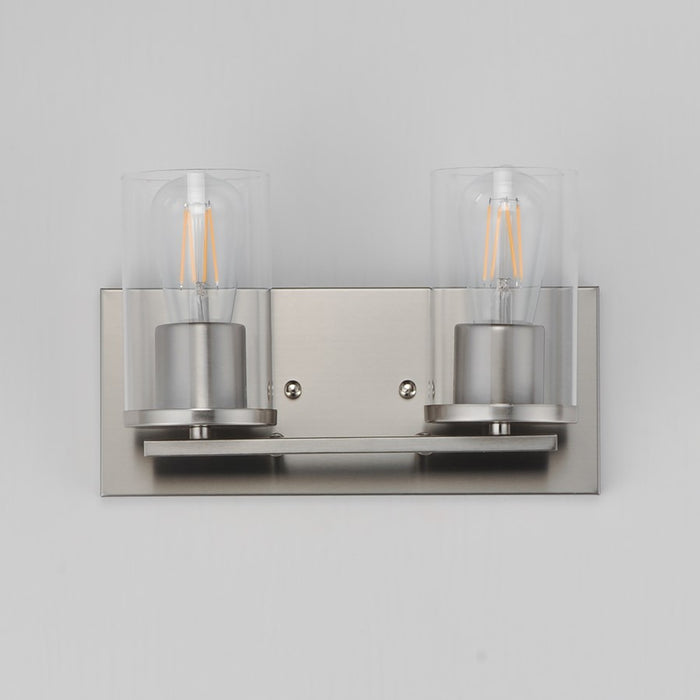 Maxim Lighting Lateral 2 Light 7.75" Bath Vanity, Satin Nickel/Clear