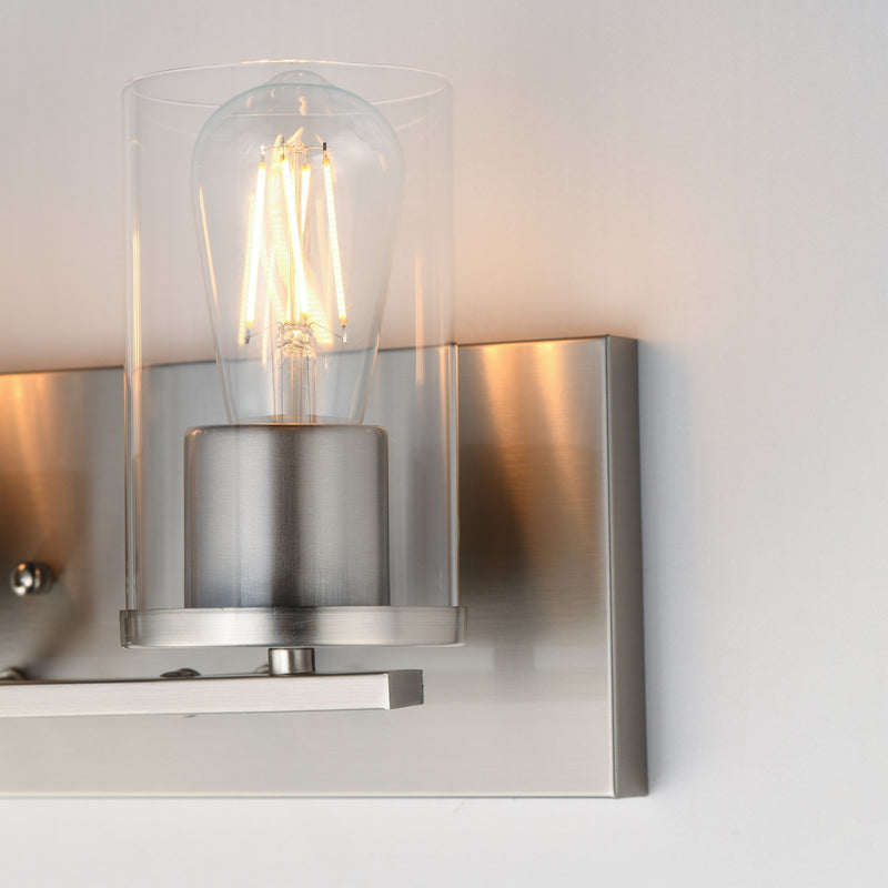 Maxim Lighting Lateral 2 Light 7.75" Bath Vanity, Satin Nickel/Clear