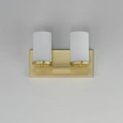 Maxim Lighting Lateral 2 Light Bath Vanity, Satin Brass/Satin White