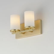 Maxim Lighting Lateral 2 Light Bath Vanity, Satin Brass/Satin White