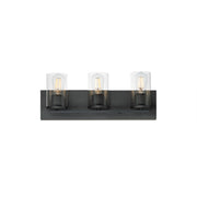 Maxim Lighting Lateral 3 Light 7.75" Bath Vanity, Black/Clear - 10283CLBK