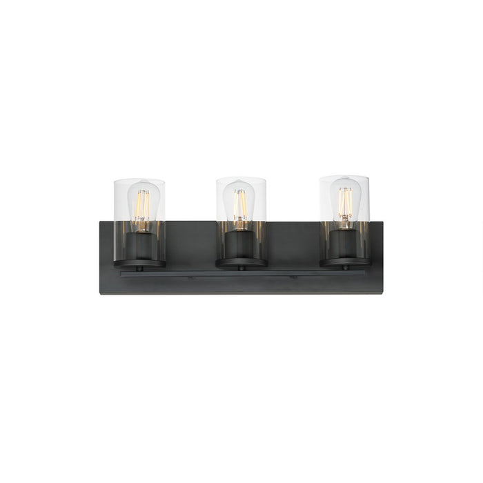 Maxim Lighting Lateral 3 Light 7.75" Bath Vanity, Black/Clear - 10283CLBK