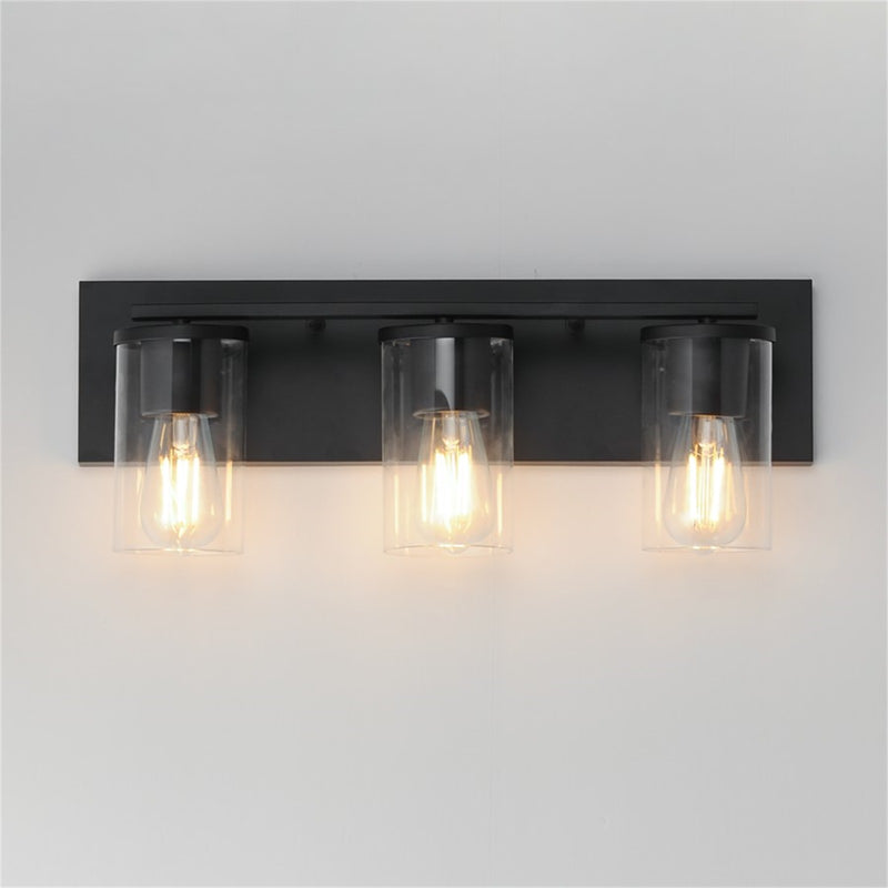 Maxim Lighting Lateral 3 Light 7.75" Bath Vanity, Black/Clear