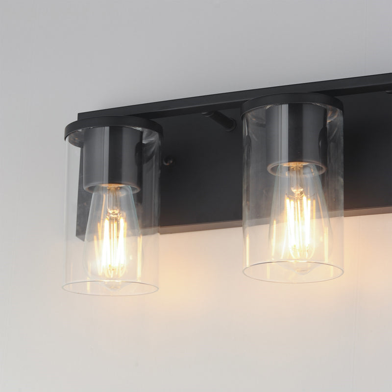Maxim Lighting Lateral 3 Light 7.75" Bath Vanity, Black/Clear