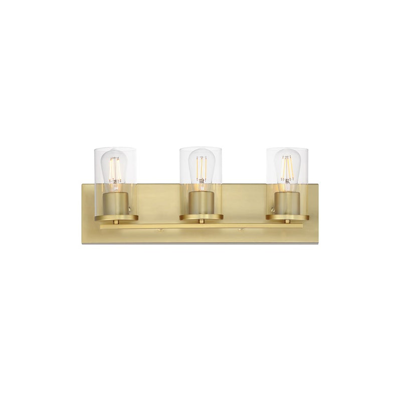 Maxim Lighting Lateral 3 Light 7.75" Bath Vanity, Satin Brass/Clear - 10283CLSBR