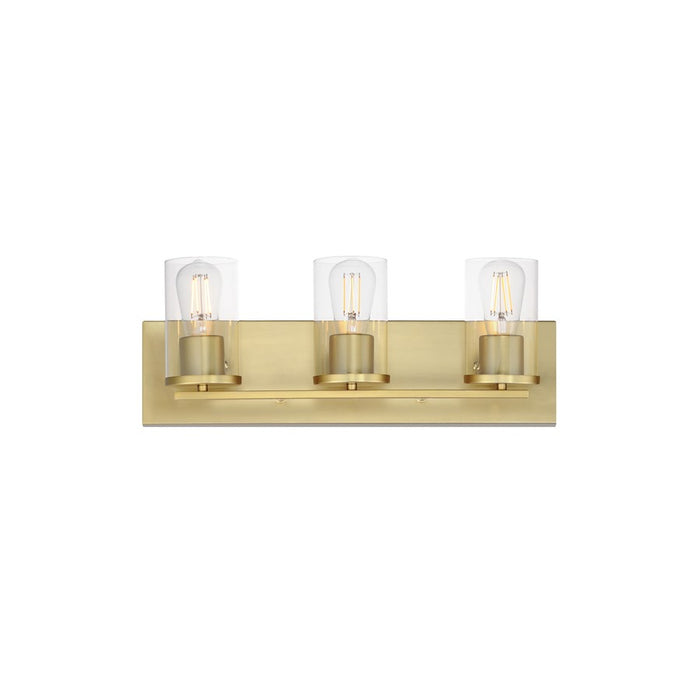 Maxim Lighting Lateral 3 Light 7.75" Bath Vanity, Satin Brass/Clear - 10283CLSBR
