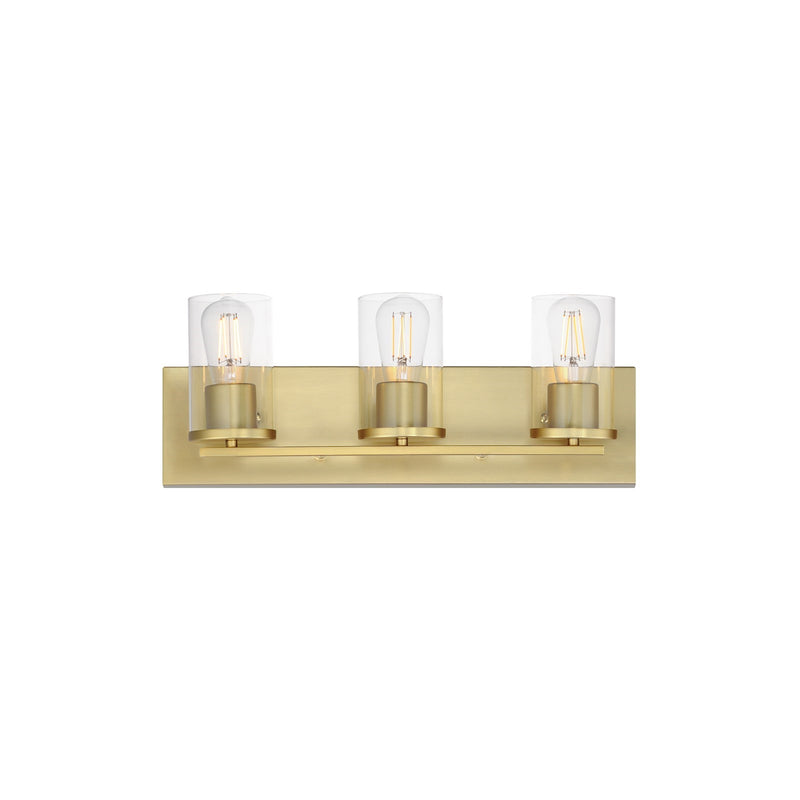 Maxim Lighting Lateral 3 Light 7.75" Bath Vanity, Satin Brass/Clear