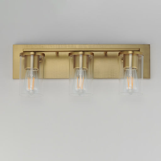 Maxim Lighting Lateral 3 Light 7.75" Bath Vanity, Satin Brass/Clear