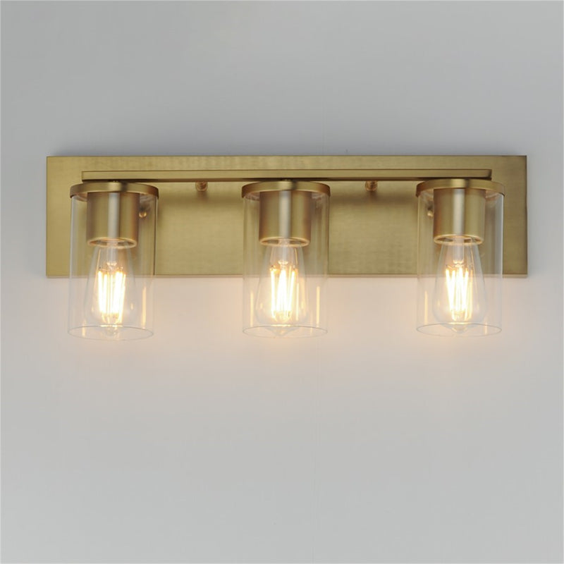 Maxim Lighting Lateral 3 Light 7.75" Bath Vanity, Satin Brass/Clear