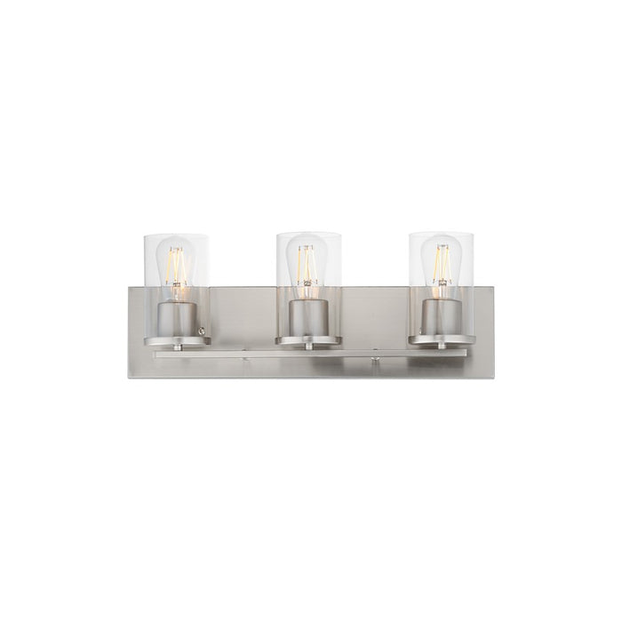 Maxim Lighting Lateral 3 Light 7.75" Bath Vanity, Satin Nickel/Clear - 10283CLSN