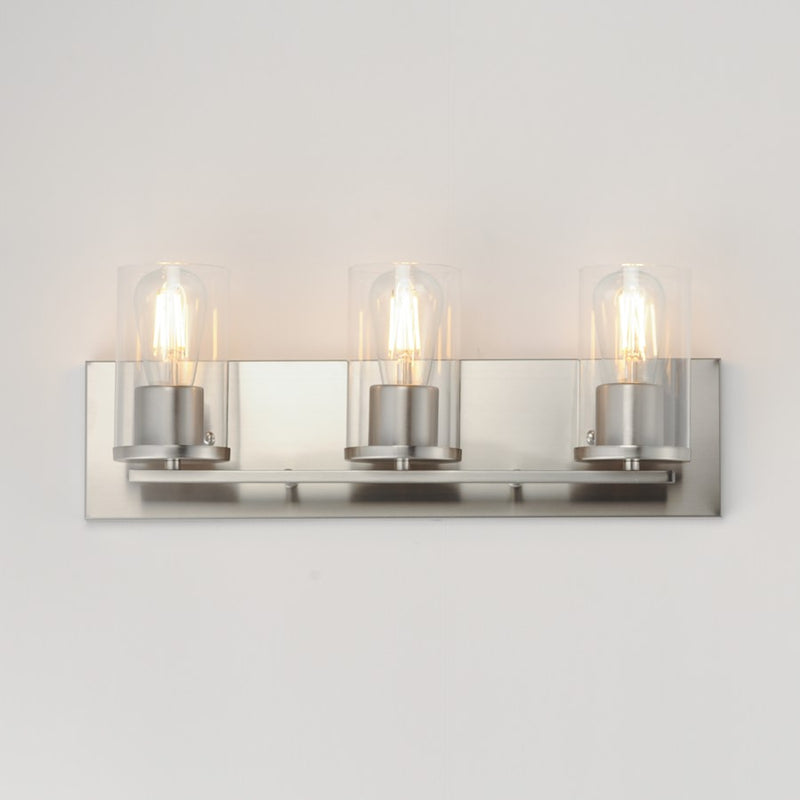 Maxim Lighting Lateral 3 Light 7.75" Bath Vanity, Satin Nickel/Clear