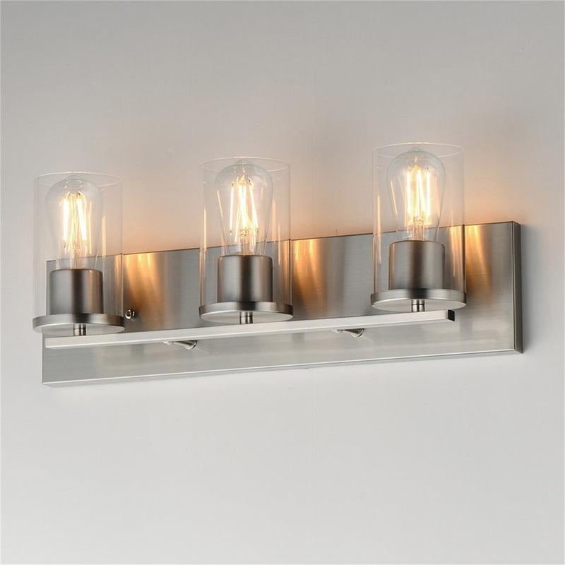 Maxim Lighting Lateral 3 Light 7.75" Bath Vanity, Satin Nickel/Clear