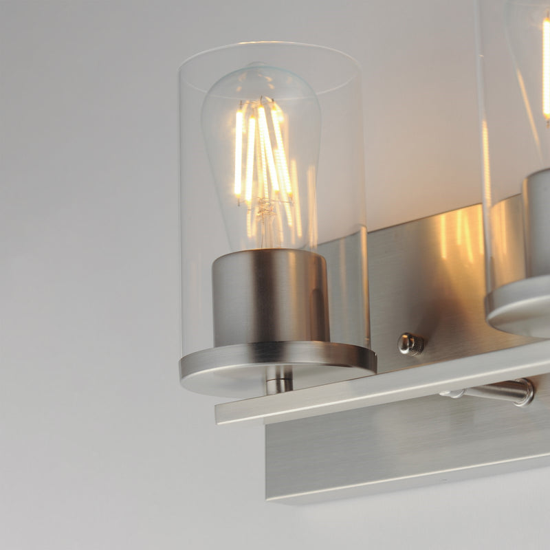 Maxim Lighting Lateral 3 Light 7.75" Bath Vanity, Satin Nickel/Clear