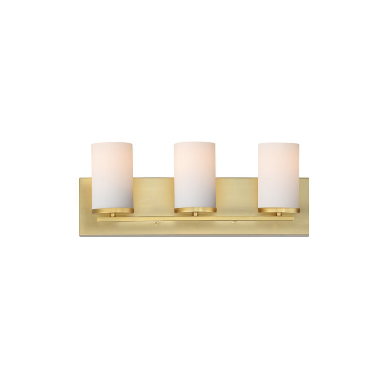 Maxim Lighting Lateral 3 Light Bath Vanity, Satin Brass/Satin White