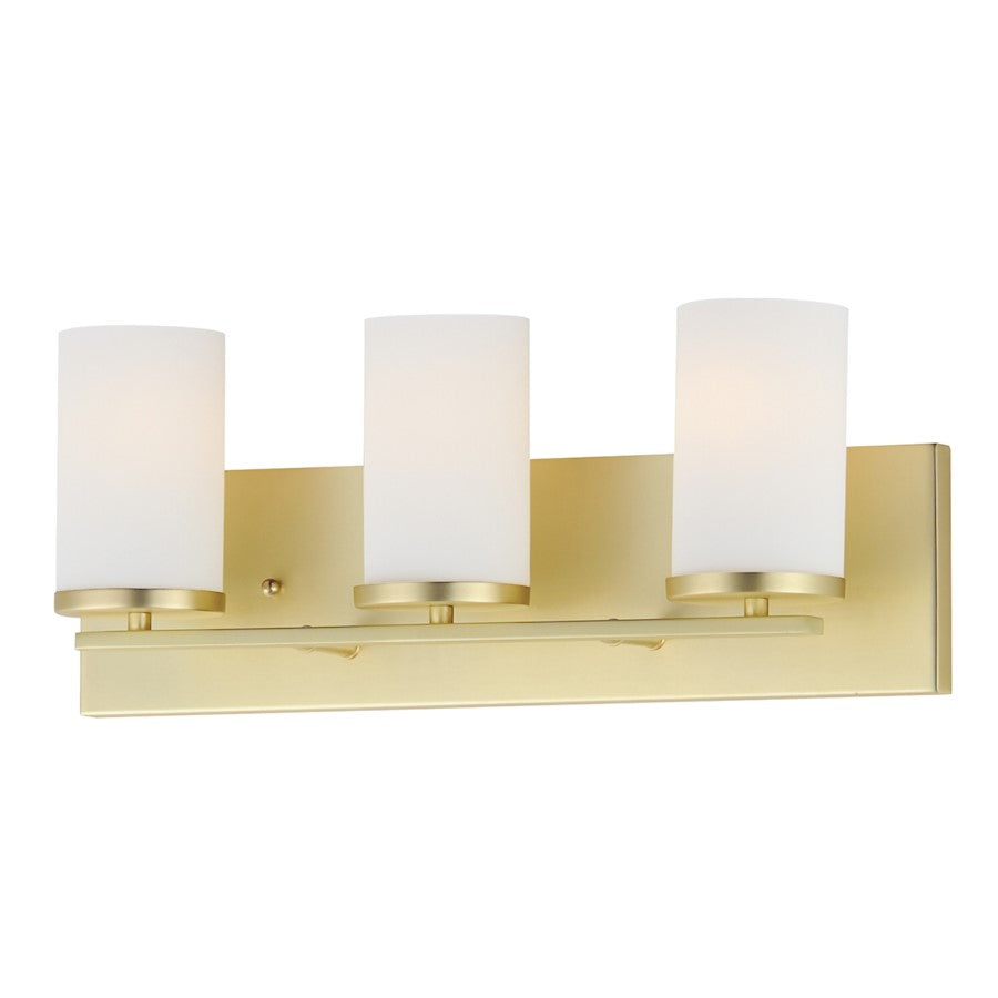 Maxim Lighting Lateral 3 Light Bath Vanity, Satin Brass/Satin White - 10283SWSBR