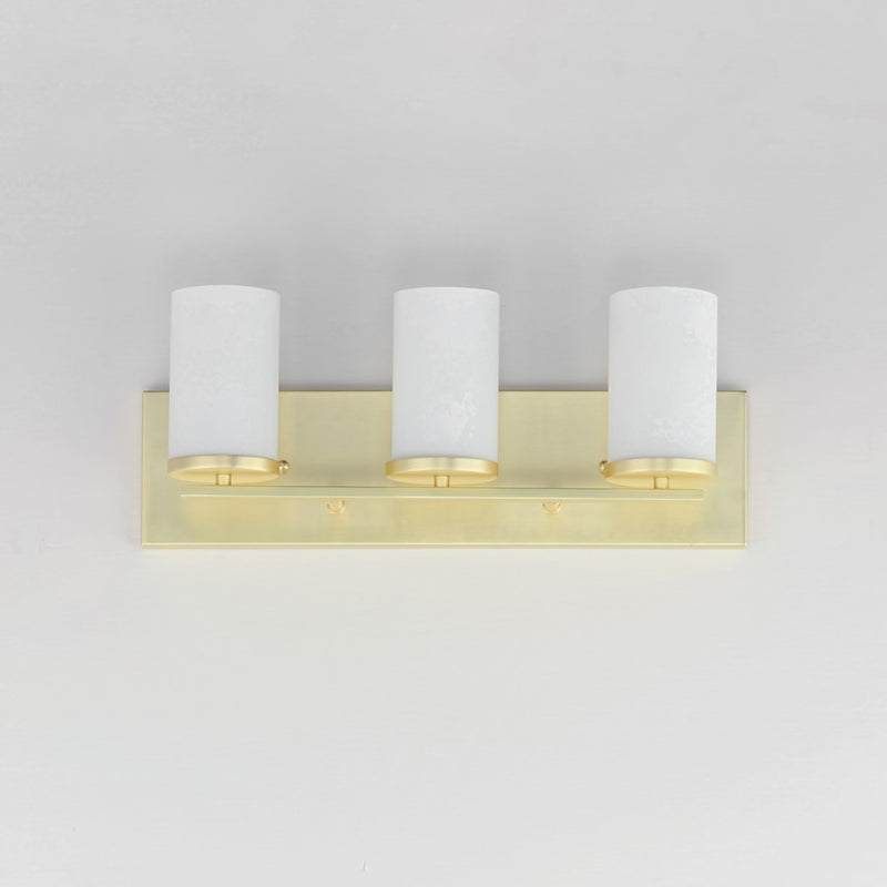 Maxim Lighting Lateral 3 Light Bath Vanity, Satin Brass/Satin White
