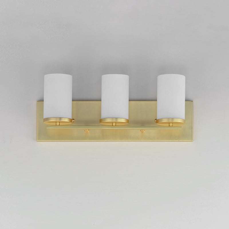 Maxim Lighting Lateral 3 Light Bath Vanity, Satin Brass/Satin White