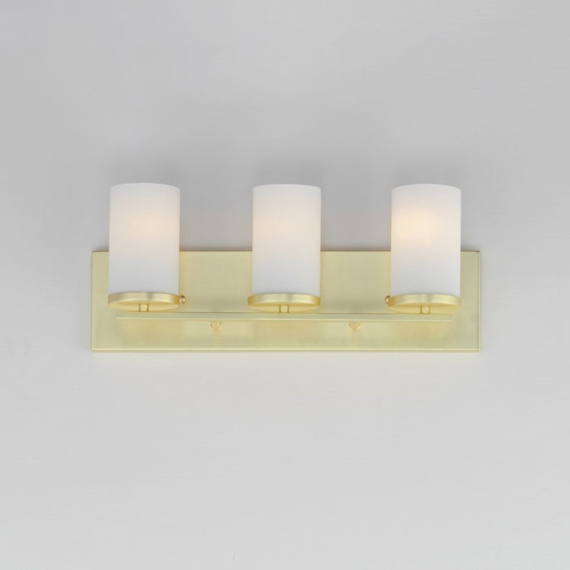 Maxim Lighting Lateral 3 Light Bath Vanity, Satin Brass/Satin White