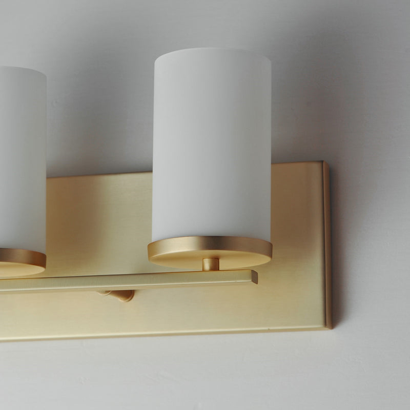 Maxim Lighting Lateral 3 Light Bath Vanity, Satin Brass/Satin White