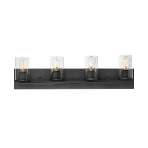 Maxim Lighting Lateral 4 Light 7.75" Bath Vanity, Black/Clear - 10284CLBK